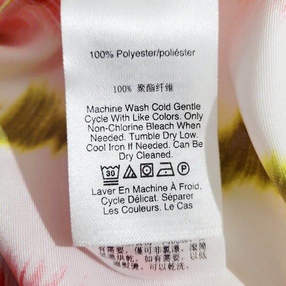 DKNY Women's Multi Colors Sleeveless Top Blouse Size Medium Tie Waist - Picture 10 of 10